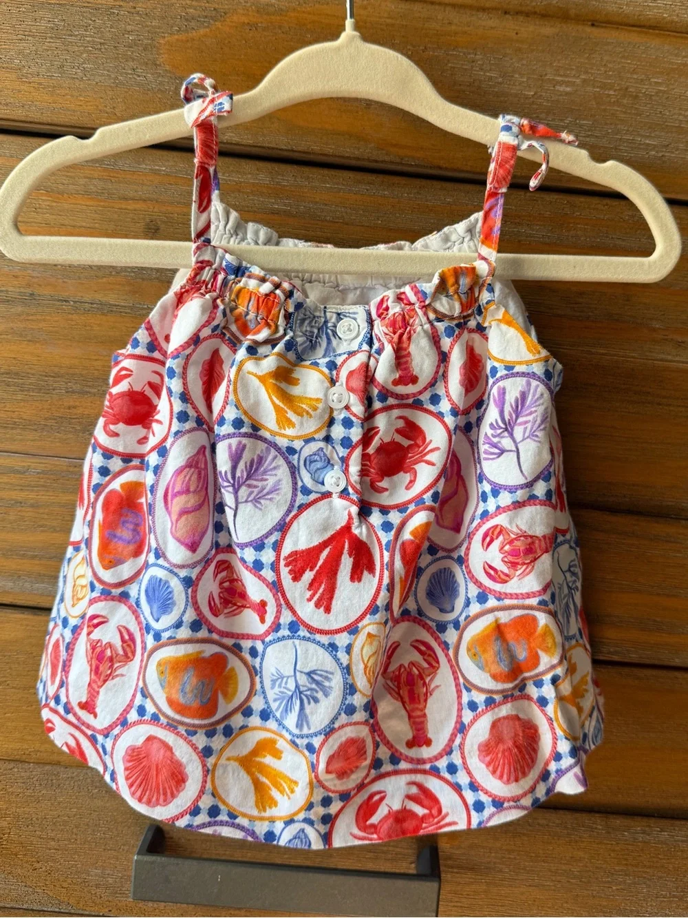 Janie and Jack Matching Set with Multicolor Seashell & Lobster Motif